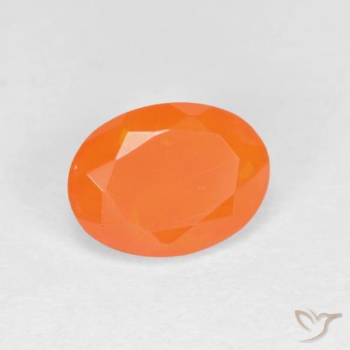 opala de fogo Laranja Médio Natural 0.82ct, oval, Translúcido