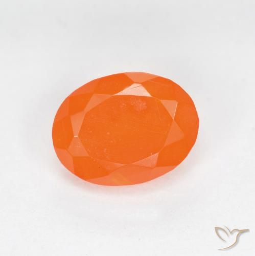 0.69ct Natural laranja avermelhado opala de fogo, oval, Translúcido