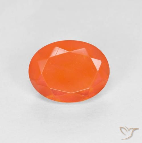 0.77ct Natural Laranja Intenso opala de fogo, oval, Translúcido