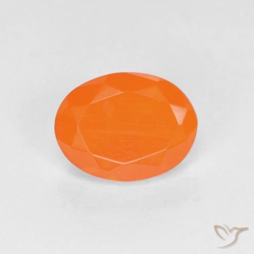 0.76ct Natural Laranja Intenso opala de fogo, oval, Translúcido