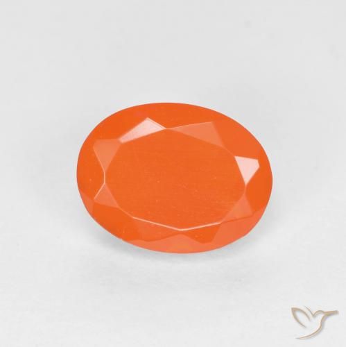 0.71ct Natural Laranja brilhante opala de fogo, oval, Translúcido