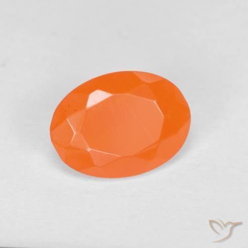 opala de fogo Laranja Médio Natural 0.71ct, oval, Translúcido