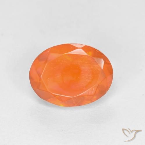 0.58ct Natural Laranja brilhante opala de fogo, oval, Translúcido