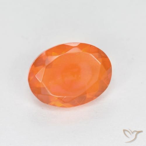 opala de fogo Laranja brilhante Natural 0.58ct, oval, Translúcido