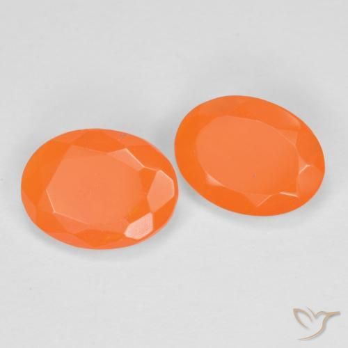 Pedras preciosas de opala de fogo Damasco Laranja Quente natural de 1.08 ct, oval, Translúcido