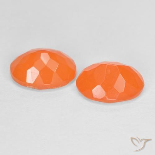 Pedras preciosas de opala de fogo Laranja Médio natural de 1.45 ct, oval, Translúcido
