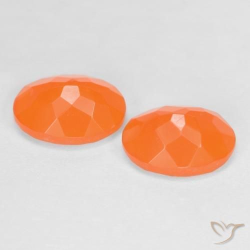 Pedras preciosas de opala de fogo Laranja Médio natural de 1.56 ct, oval, Translúcido