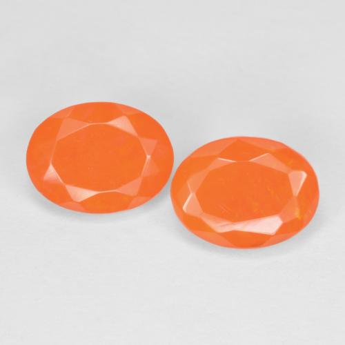 Pedras preciosas de Opala de Fogo Laranja Médio natural de 1.31 ct, Corte Oval, Translúcido