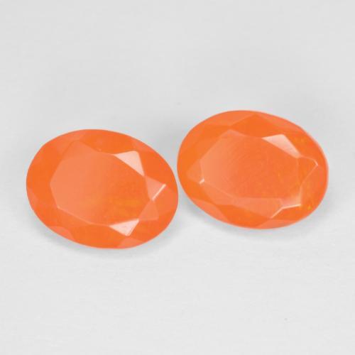 Pedras preciosas de Opala de Fogo Laranja Médio natural de 1.31 ct, Corte Oval, Translúcido