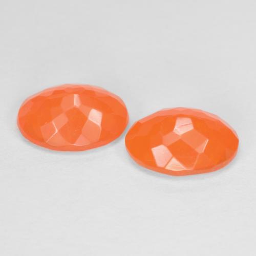 Pedras preciosas de Opala de Fogo Laranja Médio natural de 1.31 ct, Corte Oval, Translúcido