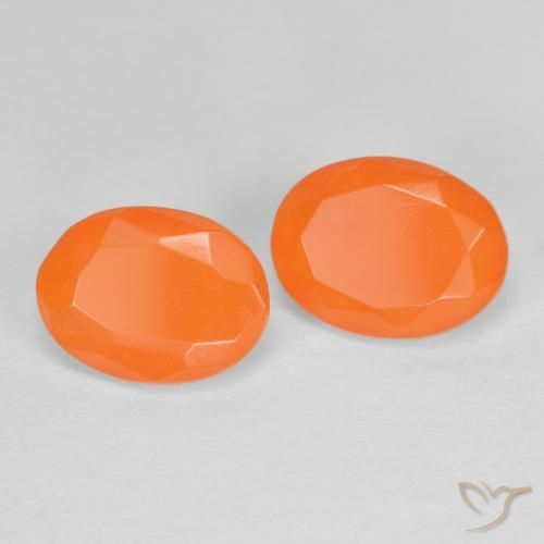 Pedras preciosas de opala de fogo Laranja Médio natural de 1.31 ct, oval, Translúcido