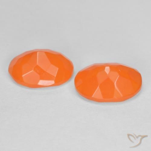 Pedras preciosas de opala de fogo Laranja Médio natural de 1.31 ct, oval, Translúcido