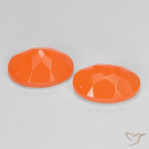 Pedras preciosas de opala de fogo Laranja Médio natural de 1.36 ct, oval, Translúcido