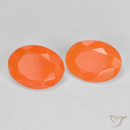 Pedras preciosas de opala de fogo Laranja Médio natural de 1.22 ct, oval, Translúcido