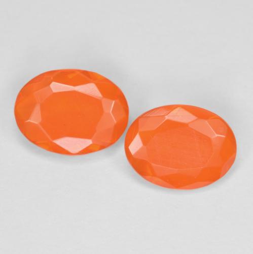 Pedras preciosas de opala de fogo laranja natural de 1,03 ct, corte oval, translúcido