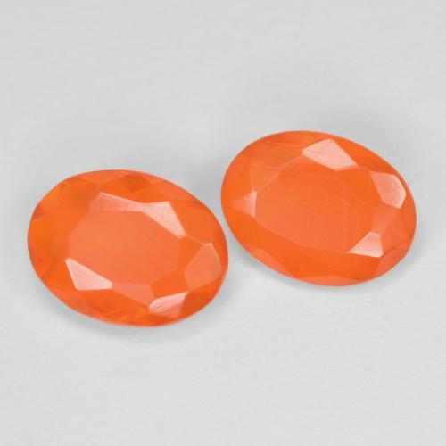 Pedras preciosas de opala de fogo laranja natural de 1,03 ct, corte oval, translúcido