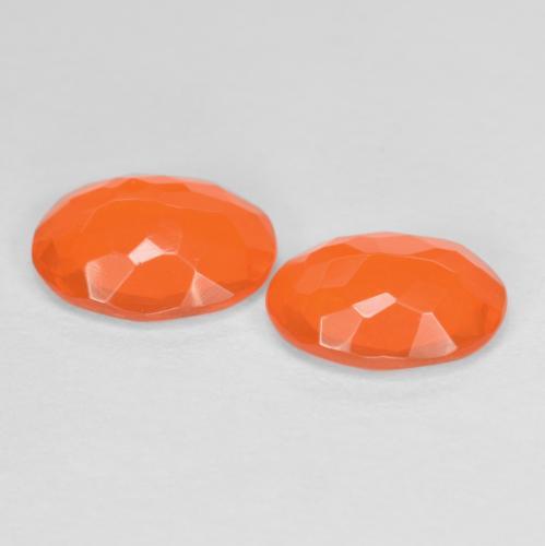 Pedras preciosas de opala de fogo laranja natural de 1,03 ct, corte oval, translúcido