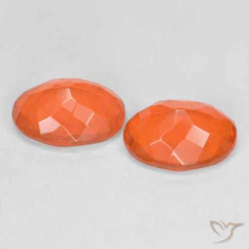 Pedras preciosas de Opala de Fogo Laranja brilhante natural de 1.47 ct, Corte Oval, Translúcido