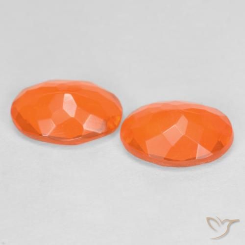 Pedras preciosas de opala de fogo laranja natural de 1,12 ct, corte oval, translúcido