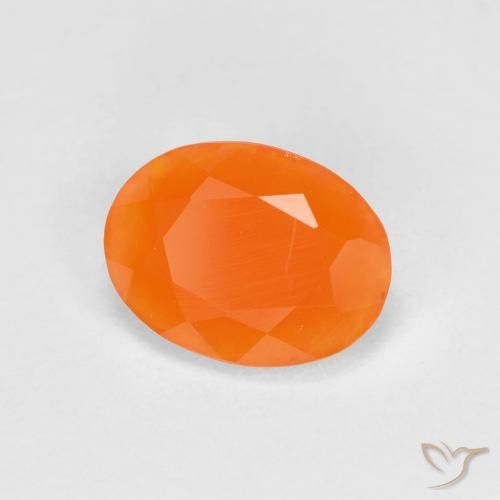 Opala de fogo laranja natural 0,68ct, corte oval, translúcido