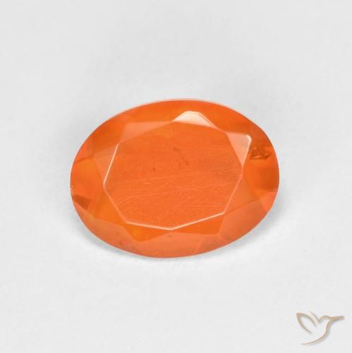 0.67ct Natural fogo laranja opala de fogo, oval, Transparente
