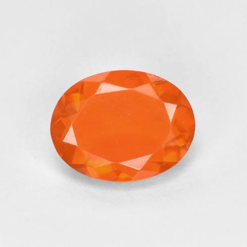 Opala de fogo laranja natural 0,63ct, corte oval, transparente