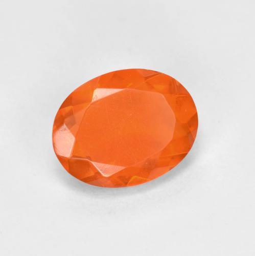 Opala de fogo laranja natural 0,63ct, corte oval, transparente