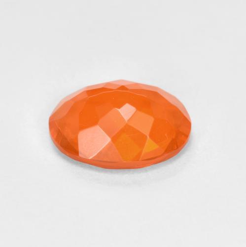 Opala de fogo laranja natural 0,63ct, corte oval, transparente