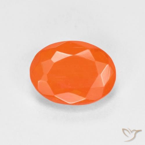0.65ct Natural Laranja brilhante opala de fogo, oval, Transparente