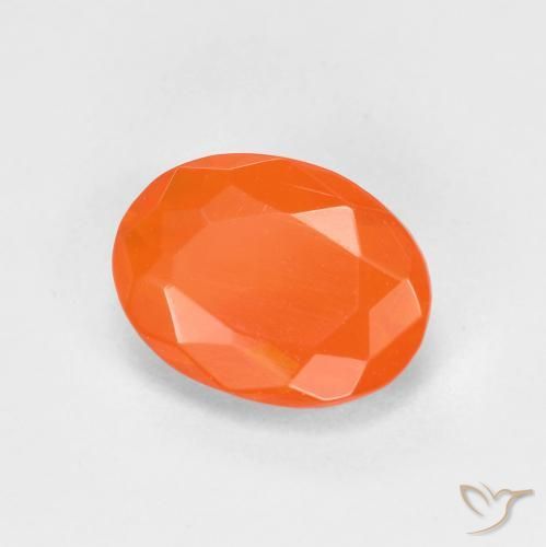 opala de fogo Laranja brilhante Natural 0.65ct, oval, Transparente