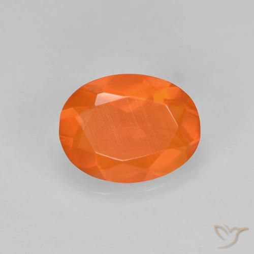 0.65ct Natural Laranja Médio opala de fogo, oval, Transparente
