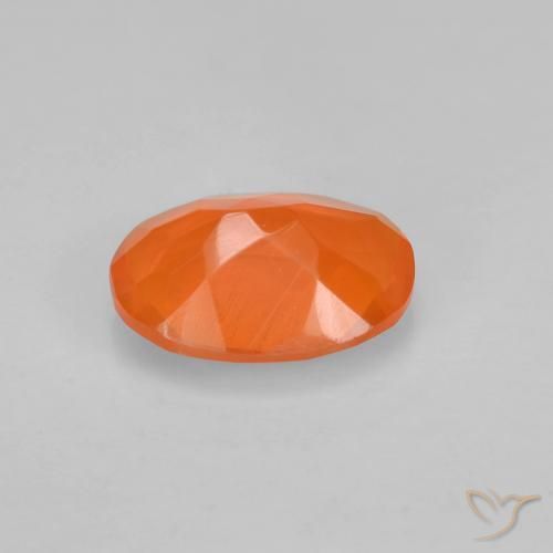 opala de fogo Laranja Médio Natural 0.65ct, oval, Transparente