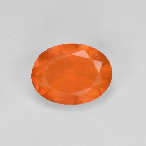Opala de fogo laranja natural 0,67ct, corte oval, transparente