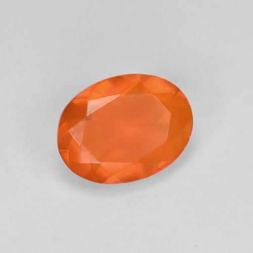 Opala de fogo laranja natural 0,67ct, corte oval, transparente