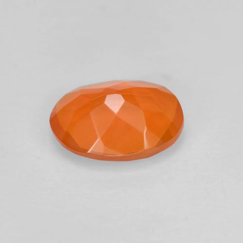 Opala de fogo laranja natural 0,67ct, corte oval, transparente
