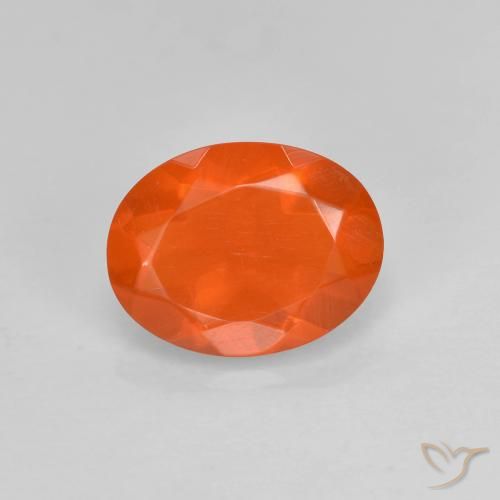 0.65ct Natural Laranja brilhante opala de fogo, oval, Transparente