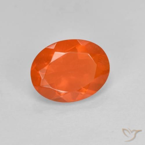 opala de fogo Laranja brilhante Natural 0.65ct, oval, Transparente