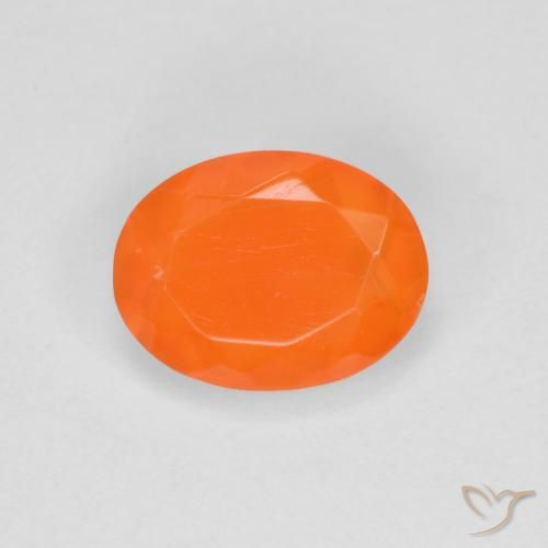 0.70ct Natural laranja avermelhado opala de fogo, oval, Transparente