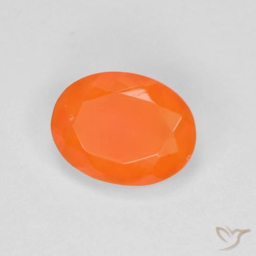 opala de fogo laranja avermelhado Natural 0.70ct, oval, Transparente