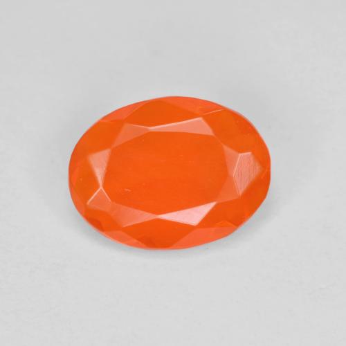 Opala de fogo laranja natural 0,53ct, corte oval, transparente
