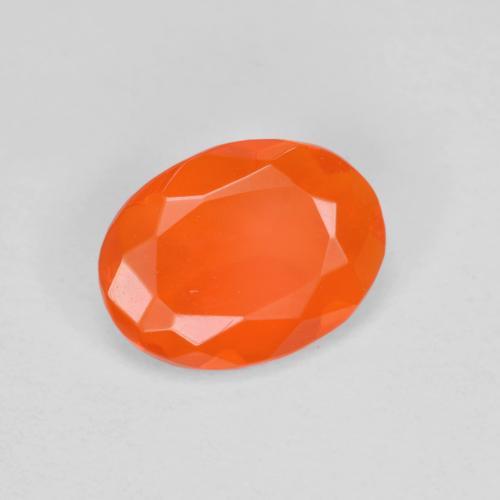 Opala de fogo laranja natural 0,53ct, corte oval, transparente