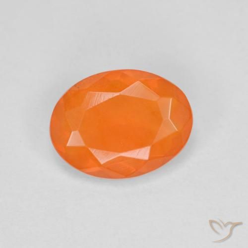 Opala de Fogo Laranja Médio Natural 0.60ct, Corte Oval, Transparente