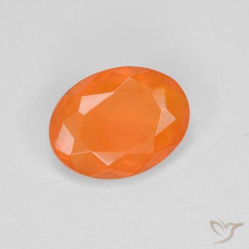 Opala de Fogo Laranja Médio Natural 0.60ct, Corte Oval, Transparente