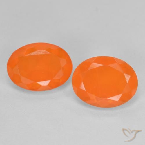 Pedras preciosas de opala de fogo laranja natural de 1,37 ct, corte oval, transparente
