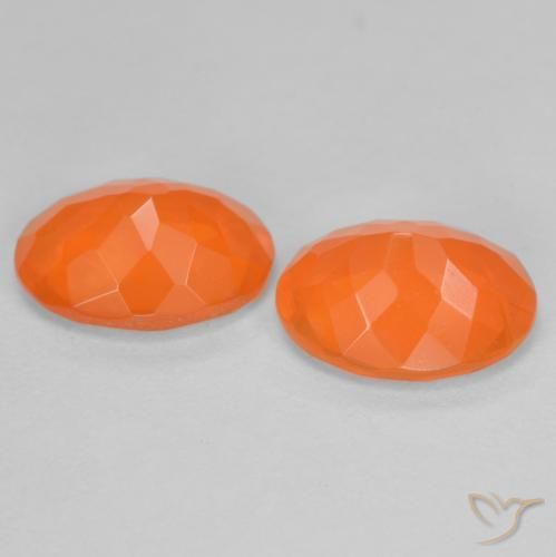 Pedras preciosas de opala de fogo laranja natural de 1,37 ct, corte oval, transparente