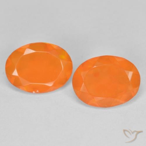 1.26ctw Natural Laranja Médio opala de fogo, oval, Transparente