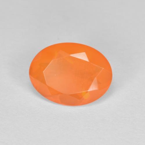 Opala de fogo laranja natural 0,69ct, corte oval, transparente
