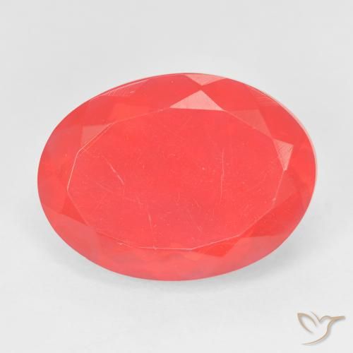 8.53ct Natural Vermelho Laranja Intenso opala de fogo, oval, Transparente