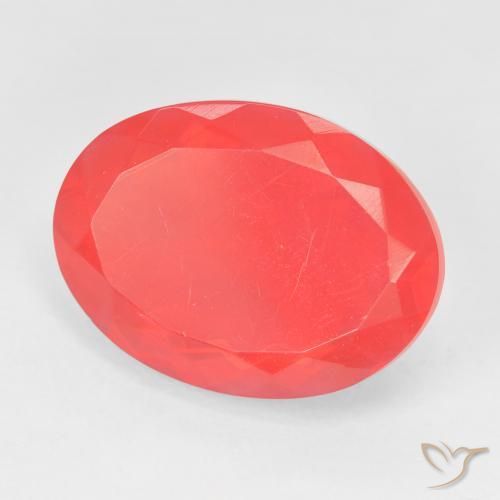 opala de fogo Vermelho Laranja Intenso Natural 8.53ct, oval, Transparente