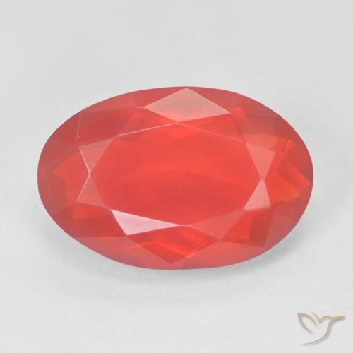 Opala de fogo de corte oval de 5,94 quilates, 17,1 x 11,3 mm do México, Photo A